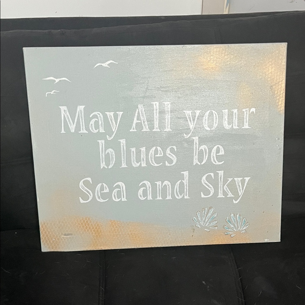 Inspirational Sea and Sky Wall Art - Gray and White